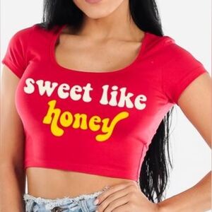 NEW! "Sweet Like Honey"- Fitted Crop Top